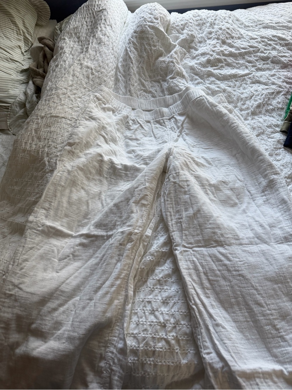 Old Navy White Wide-Leg Linen Pants
